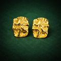 Golden Textured Statement Earrings