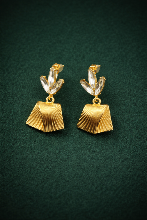 Crystal Fan Drop Earrings