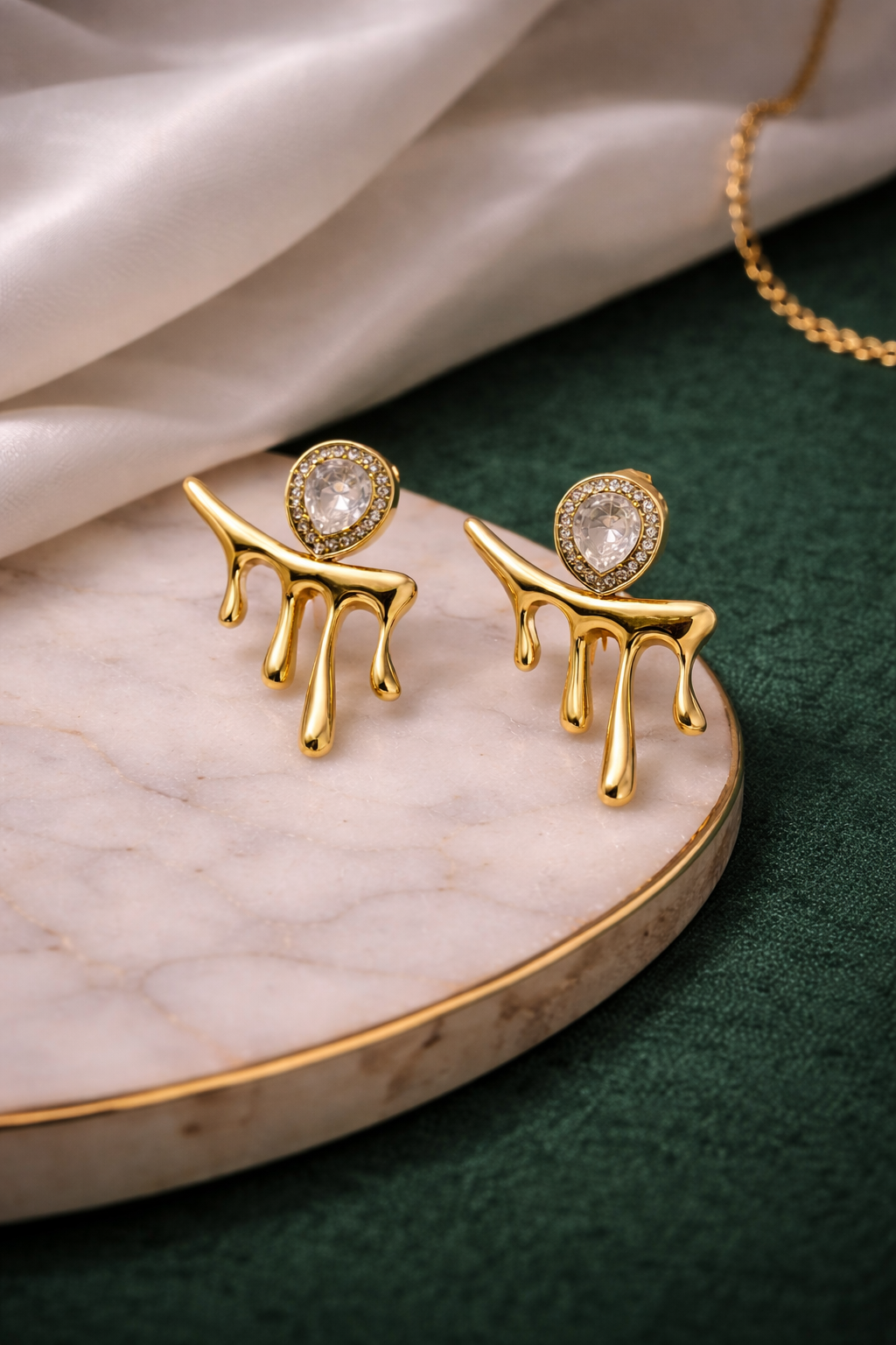 Crystal Drip Statement Earrings