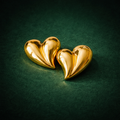 Golden Heart Statement Earrings