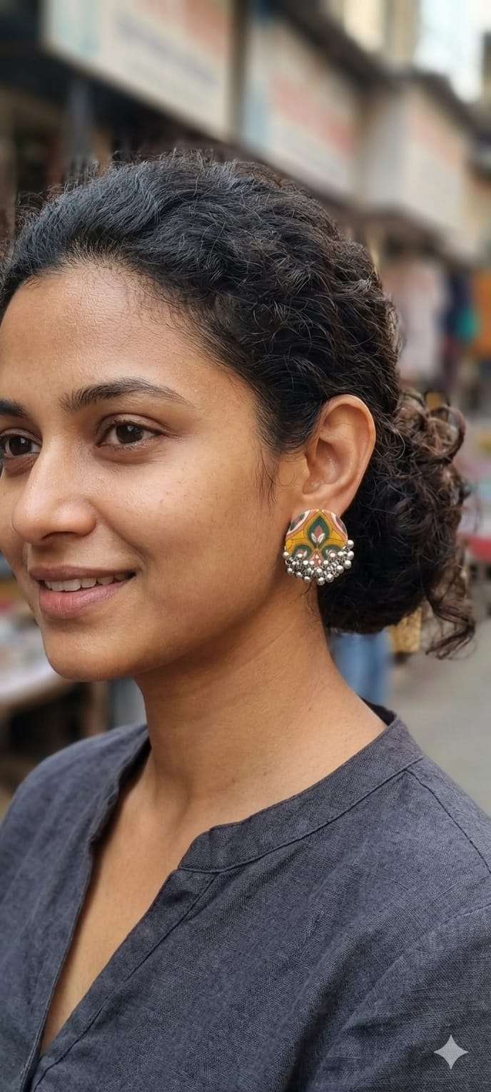 Kesari Noor Fabric Earrings