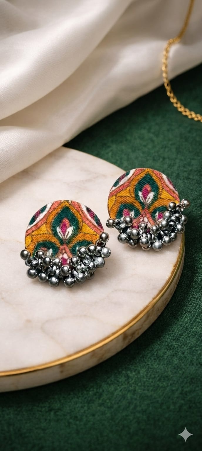 Kesari Noor Fabric Earrings
